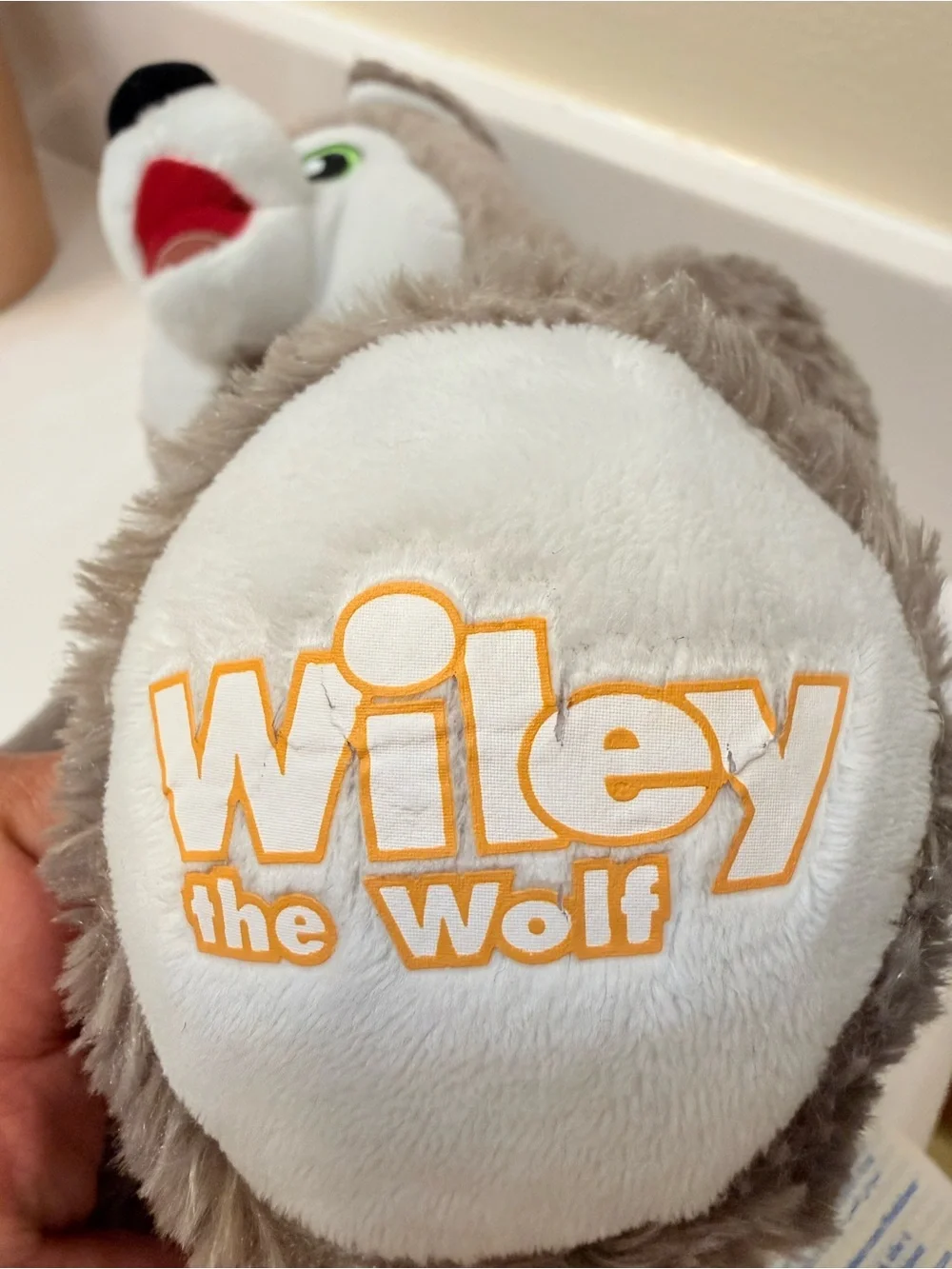 Build-A-Bear Gray and White Plush Wolf Stuffed Animal Green Eyes